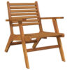 3pc Outdoor Tea Table Set, 2 Chair, Slatted Solid Brown Acacia Wood