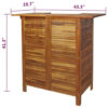 Outdoor Bar Counter Table w Shelves, 43 Inch Brown Solid Acacia Wood