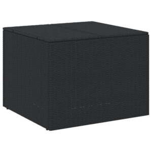 Outdoor Storage Box, Water Resistant Inner Bag 32 Inch Black PE Rattan