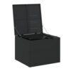 Outdoor Storage Box, Water Resistant Inner Bag 32 Inch Black PE Rattan