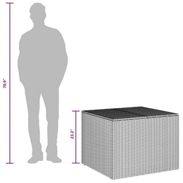 Outdoor Storage Box, Water Resistant Inner Bag 32 Inch Black PE Rattan