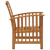 Outdoor Accent Chair Set of 2, Curved Arms, Slatted Brown Acacia Wood
