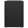 Outdoor Storage Cabinet, Solid Acacia Wood, 39 Inch Black PE Rattan
