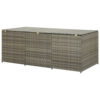 Outdoor Storage Box with Gas Lift, 71 Inch Rectangular, Gray Rattan
