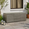 Outdoor Storage Box with Gas Lift, 71 Inch Rectangular, Gray Rattan