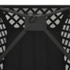 Outdoor Fire Pit with Poker n Mesh Cover, 25 Inch Square, Black Steel