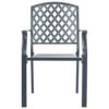 Stackable Outdoor Dining Chair Set of 2, Mesh Black Steel, 17 Inch