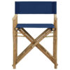 Foldable Directors Chair Set of 2, Accent Bamboo Frame, Blue Polyester
