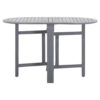 Oval Outdoor Dining Table, Foldable Design, 48 Inch, Gray Acacia Wood
