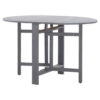 Oval Outdoor Dining Table, Foldable Design, 48 Inch, Gray Acacia Wood