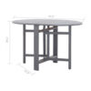 Oval Outdoor Dining Table, Foldable Design, 48 Inch, Gray Acacia Wood