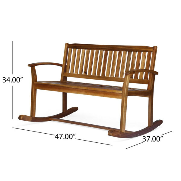15022026699202aeeb7a4.jpeg Outdoor Rocking Loveseat Bench, 50 Inch, Natural Brown Acacia Wood