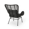 Slay Outdoor Accent Chair Set of 2, 25 Inch, Gray Woven Rattan, Iron Legs