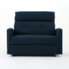 Power Recliner Chair, Oversize Wide Seat, Tufted Navy Blue Fabric