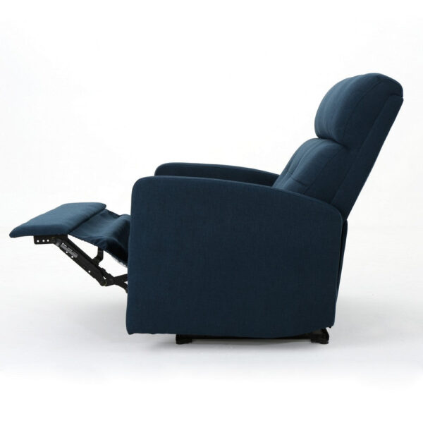 Power Recliner Chair, Oversize Wide Seat, Tufted Navy Blue Fabric