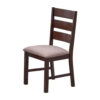 Yuzi Dining Chair Set of 2, Ladder Back, Cherry Brown Solid Wood