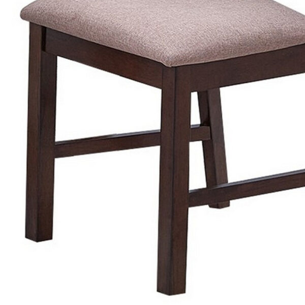 Yuzi Dining Chair Set of 2, Ladder Back, Cherry Brown Solid Wood