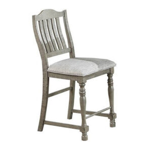 15022026699203805a2e5.jpeg Rizi Counter Height Chair Set of 2, Carved Legs, Open Slats, Gray Wood