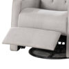 Manie Swivel Glider Manual Recliner, Solid Wood, Light Gray Burlap