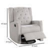 Manie Swivel Glider Manual Recliner, Solid Wood, Light Gray Burlap