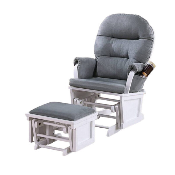 15022026699203d32a3a9.jpeg Noni Glider Manual Recliner Chair with Ottoman, White Wood, Gray