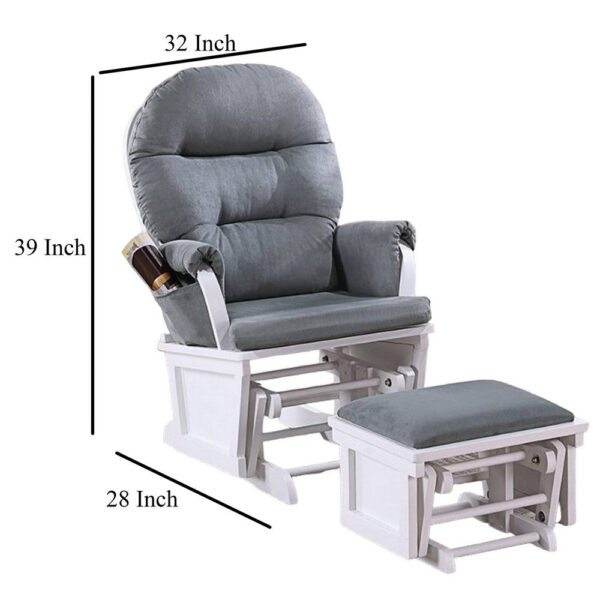 15022026699203db49ae6.jpeg Noni Glider Manual Recliner Chair with Ottoman, White Wood, Gray