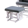 15022026699203eb2c9ee.jpeg Noni Glider Manual Recliner Chair w Square Ottoman, White Wood, Gray