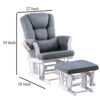 15022026699203ed9bc56.jpeg Noni Glider Manual Recliner Chair w Square Ottoman, White Wood, Gray