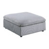 Joana Cocktail Ottoman, Light Gray Corduroy, Modular Square 39 Inch