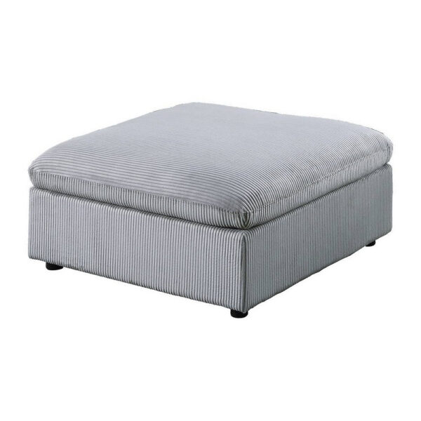 Joana Cocktail Ottoman, Light Gray Corduroy, Modular Square 39 Inch
