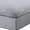 Joana Cocktail Ottoman, Light Gray Corduroy, Modular Square 39 Inch