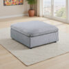 Joana Cocktail Ottoman, Light Gray Corduroy, Modular Square 39 Inch