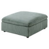 Joana Cocktail Ottoman, Sage Green Corduroy, Modular Square 39 Inch