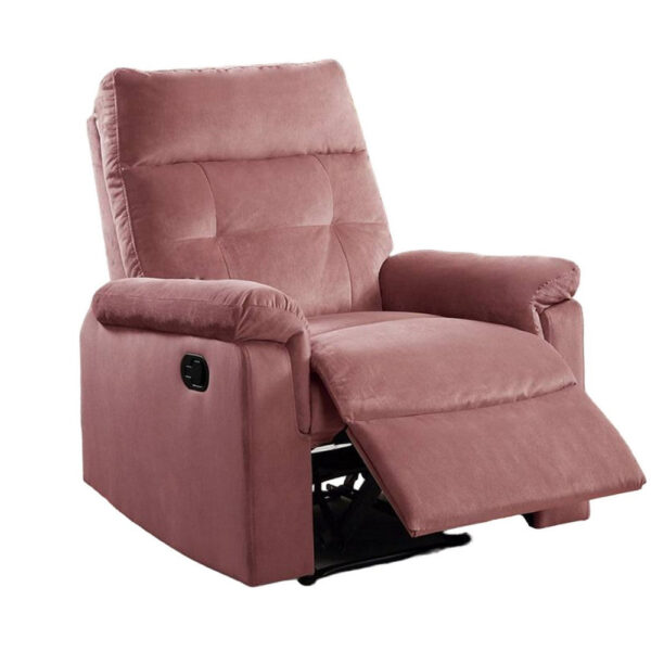 150220266992046deacdf.jpeg Jessy Manual Recliner Chair, Tufted Cushioned Rose Pink Velvet