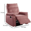 150220266992047b42a03.jpeg Jessy Manual Recliner Chair, Tufted Cushioned Rose Pink Velvet
