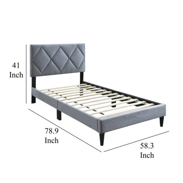 150220266992048eb7c43.jpeg Lilian Full Size Bed, Tufted Gray Velvet Upholstery, Diamond Stitch