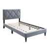 15022026699204989e93d.jpeg Lilian Twin Size Bed, Tufted Gray Velvet Upholstery, Diamond Stitch