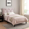 15022026699204de1c947.jpeg Lilian Full Bed, Tufted Light Pink Velvet Upholstery, Diamond Stitch