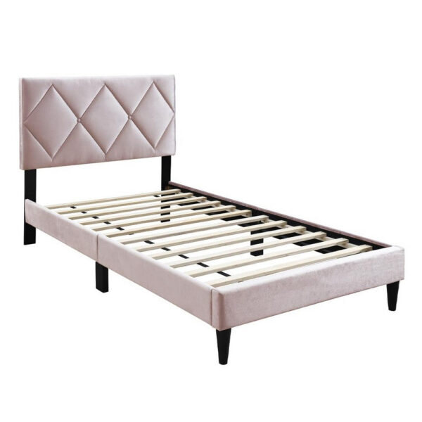 15022026699204e50bbec.jpeg Lilian Twin Bed, Tufted Light Pink Velvet Upholstery, Diamond Stitch