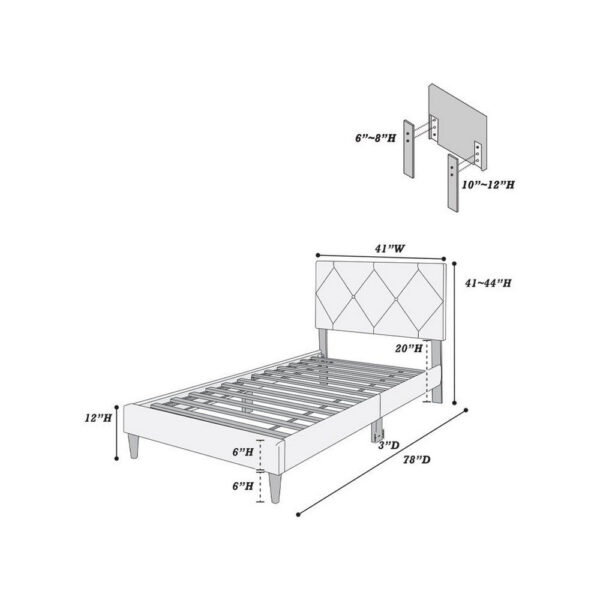 15022026699204f09cf96.jpeg Lilian Twin Bed, Tufted Light Pink Velvet Upholstery, Diamond Stitch