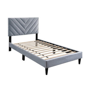 15022026699204f960cf1.jpeg Lilian Full Size Bed, Tufted Gray Velvet Upholstery, Chevron Stitch