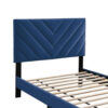 150220266992052dcd569.jpeg Lilian Full Bed, Tufted Navy Blue Velvet Upholstery, Chevron Stitch