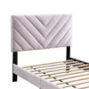 150220266992055d1c793.jpeg Lilian Full Bed, Tufted Light Pink Velvet Upholstery, Chevron Stitch