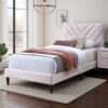 15022026699205676575e.jpeg Lilian Full Bed, Tufted Light Pink Velvet Upholstery, Chevron Stitch