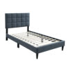 150220266992059768f75.jpeg Lilian Twin Bed, Soft Biscuit Tufted Charcoal Gray Linen Upholstery