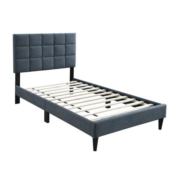 150220266992059768f75.jpeg Lilian Twin Bed, Soft Biscuit Tufted Charcoal Gray Linen Upholstery