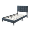 150220266992059ab8219.jpeg Lilian Twin Bed, Soft Biscuit Tufted Charcoal Gray Linen Upholstery