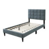 15022026699205bf50802.jpeg Lilian Twin Bed, Tufted Gray Linen Upholstery, Biscuit Tufted Stitch