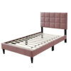 15022026699205e4c57e3.jpeg Lilian Twin Bed, Tufted Pink Linen Upholstery, Biscuit Tufted Stitch