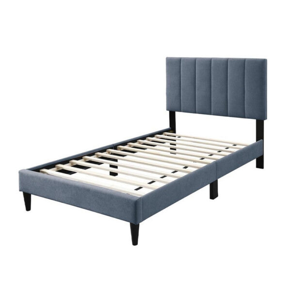 15022026699205f7e8d64.jpeg Lilian Full Bed, Soft Channel Tufted Charcoal Gray Linen Upholstery